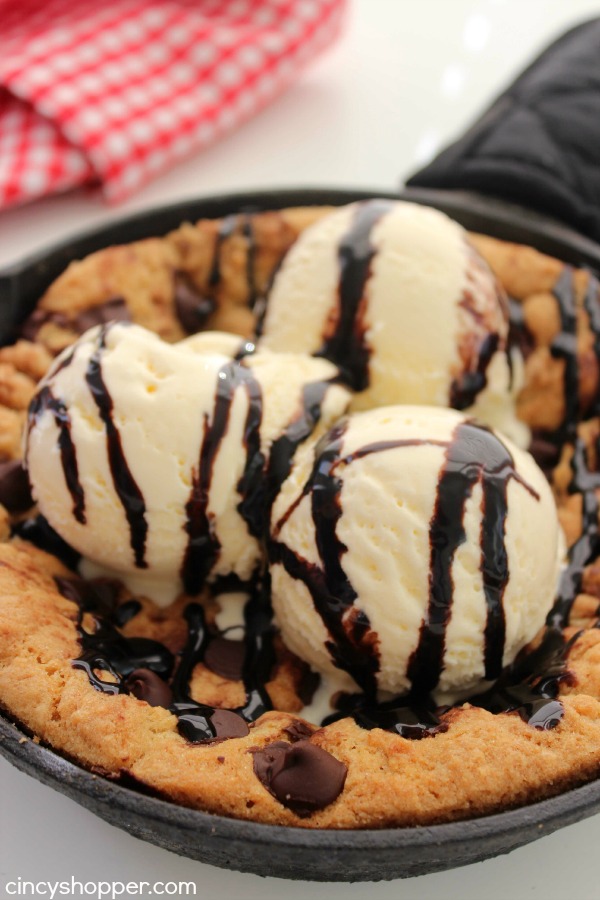 Copycat BJ's Pizookie- With just a few ingredients and very little time, you can enjoy a Pizza Cookie right at home for a fraction of the cost.