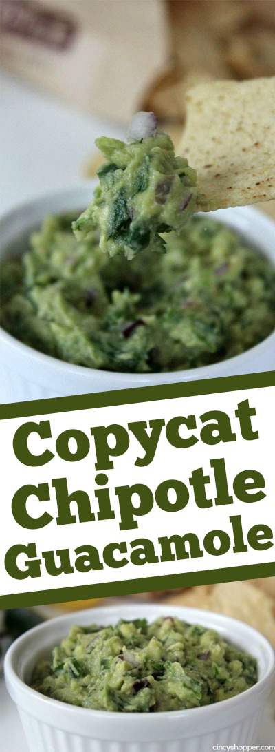 CopyCat Chipotle Guacamole- Super simple to make at home. Perfect addition to your to your burritos, bowls, taco and chips..