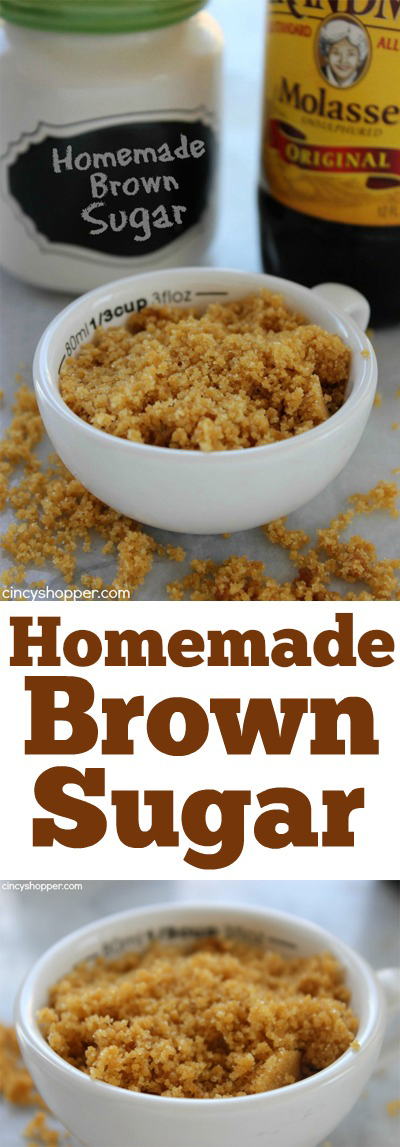 Homemade Brown Sugar- Just 2 ingredients are needed . So Simple. Pin now and save for later.