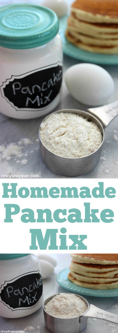 Homemade Pancake Mix- No need to purchase prepackaged. Just a couple ingredients are needed to make your own.