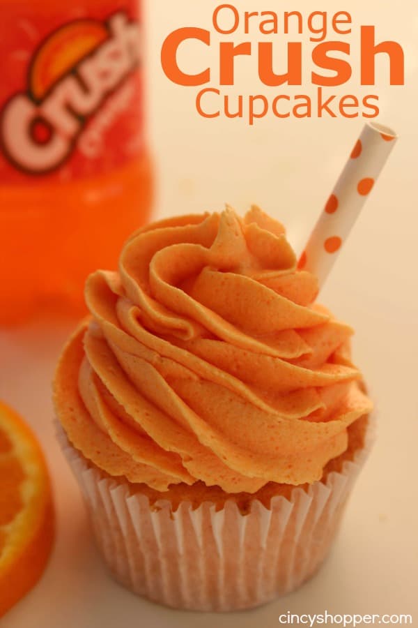 Orange Crush Cupcakes- These Orange Crush Cupcakes have a pop of yummy Orange flavor. Perfect for a summertime dessert.