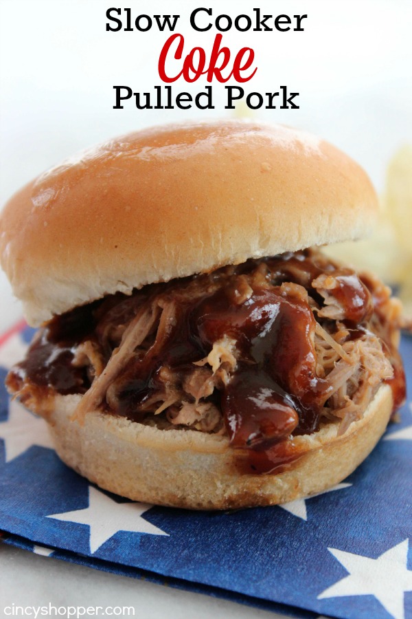 Slow Cooker Coke Pulled Pork Sliders - Easy Crock-Pot Meal with just a few ingredients. Great for summer bbqs.
