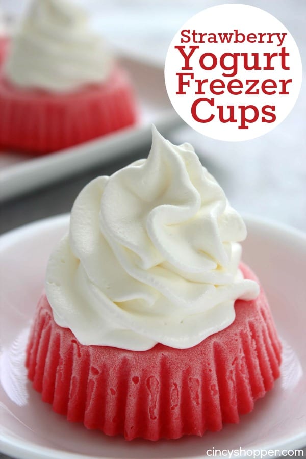 Strawberry Yogurt Freezer Cups- Just 2 Ingredients needed. Super refreshing and tasty dessert for summer