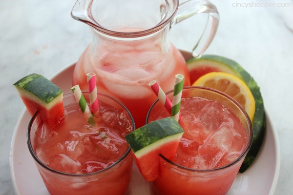 Watermelon Lemonade- super refreshing beverage for summer. Makes for a great for bbq drink.