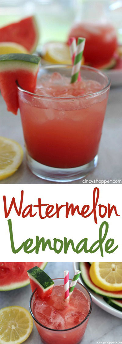 Watermelon Lemonade- super refreshing beverage for summer. Makes for a great for bbq drink.