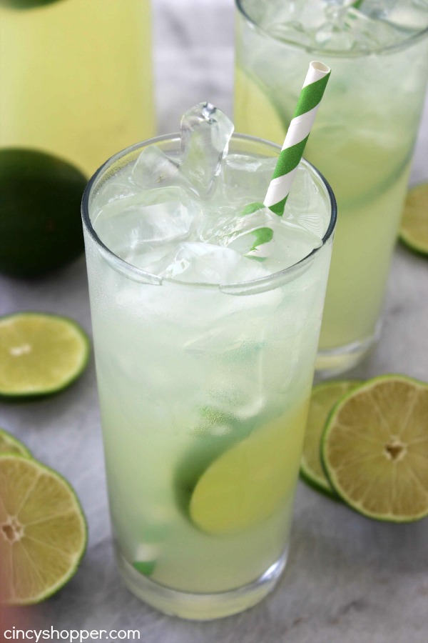 Homemade Limeade- sure to keep you cool and refreshed this summer. The perfect cold, sweet and tangy beverage to enjoy on a hot day.