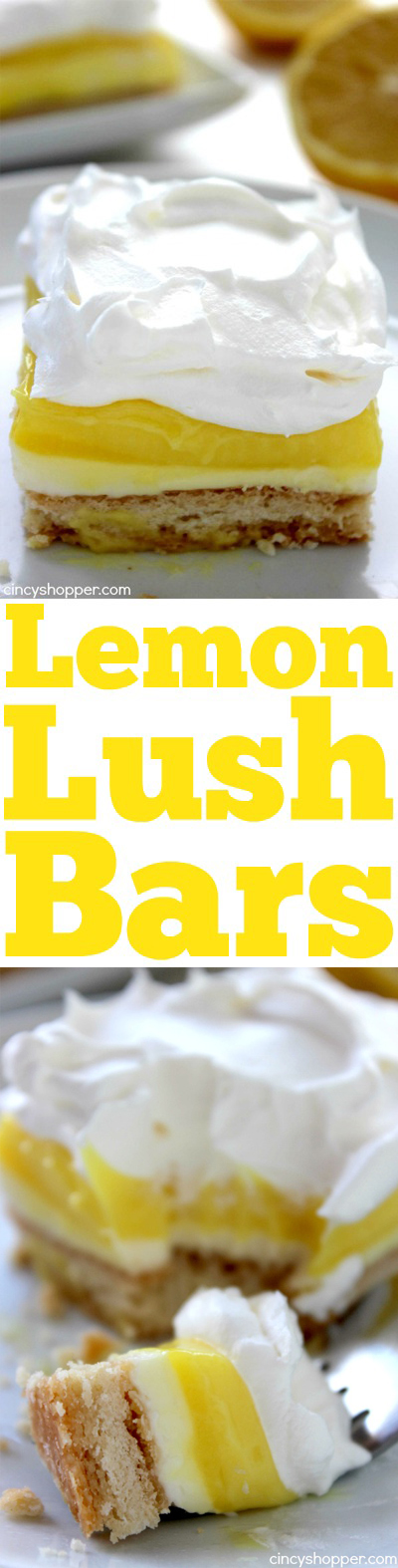 Lemon Lush Bars- Delicious Layered dessert. Super simple and tastes AMAZING! Great summer dessert.