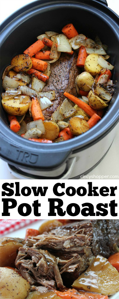 Slow Cooker Pot Roast -Roast loaded with potatoes, carrots, and onions is an easy Crock-pot idea that makes for a filling meal. Juicy meat with incredible flavors.