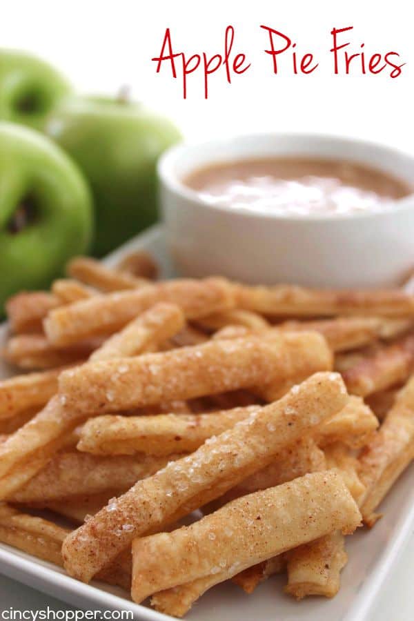 Apple Pie Fries -Super fun spin on a traditional apple pie. Dip them in caramel or even whipped cream for extra yumminess.