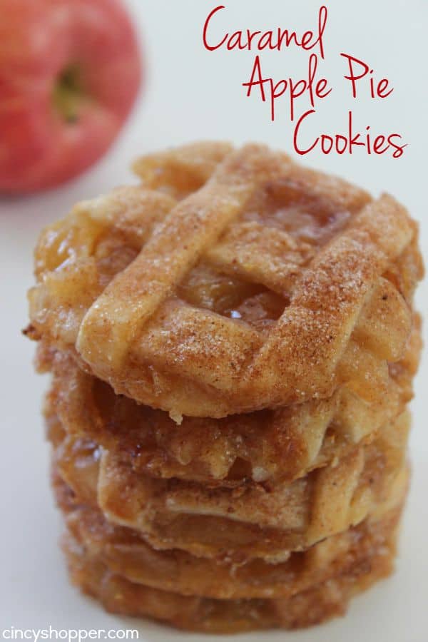 Caramel Apple Pie Cookies -Easy fall cookie. Pastry crust, warm gooey caramel and apples make them delish.