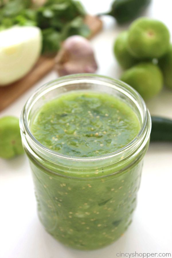 Easy Salsa Verde -pairs well with tacos, chips, or even with your meats in Mexican inspired meals.