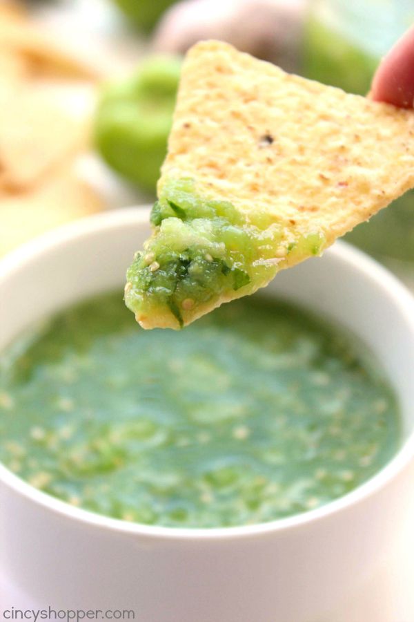 Easy Salsa Verde -pairs well with tacos, chips, or even with your meats in Mexican inspired meals.