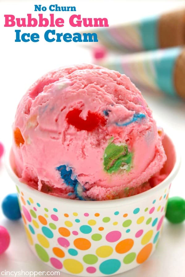 No Churn Bubblegum Ice Cream - CincyShopper