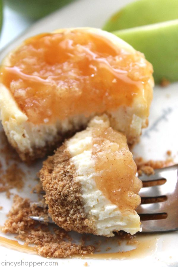 Mini Apple Cheesecakes - pack all the yummy flavors of an apple cheesecake in bite sized form