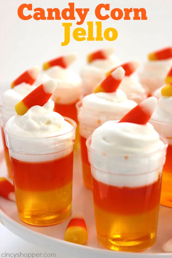 Candy Corn Jello - Super fun and easy Jell-O dessert for fall and Halloween treat.