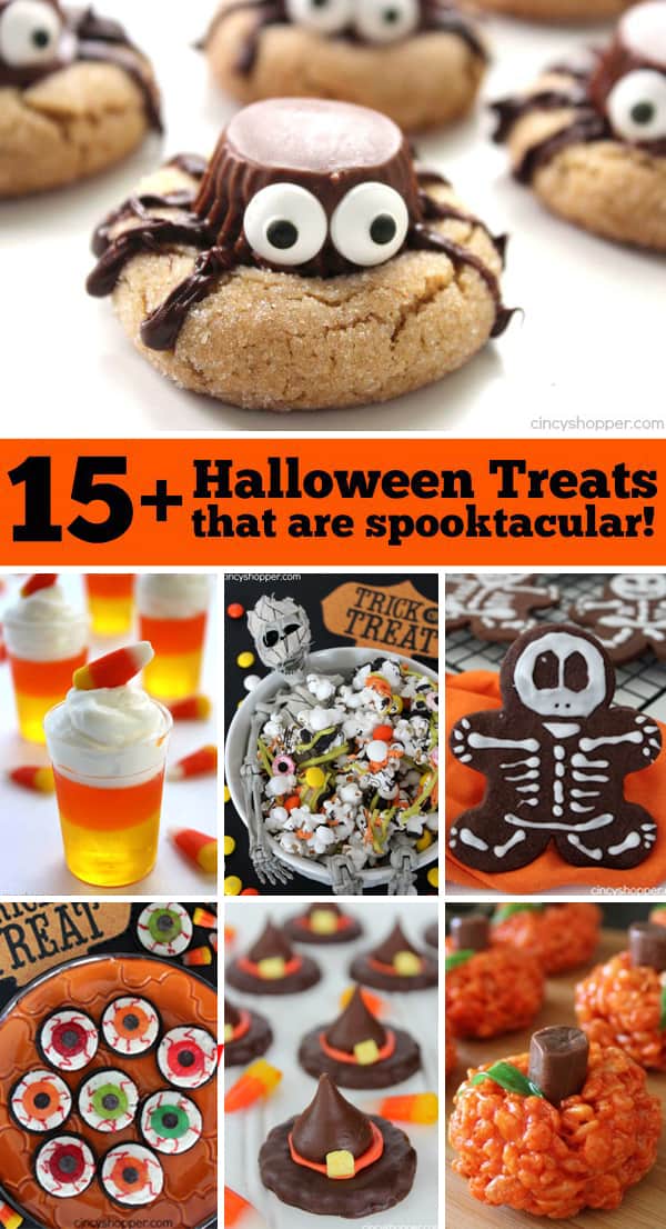 15+ Halloween Treats that are Spooktacular! Simple treat and snack ideas. Perfect for Halloween parties.