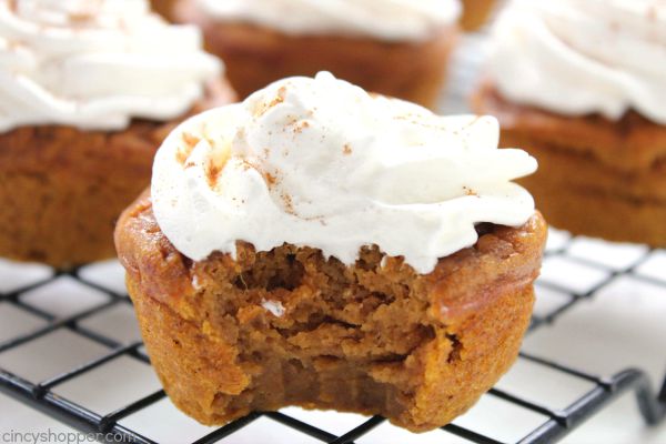 Pumpkin Pie Cupcakes- Pumpkin pie without the crust. Not to wet, not to dry! Perfect fall dessert. 
