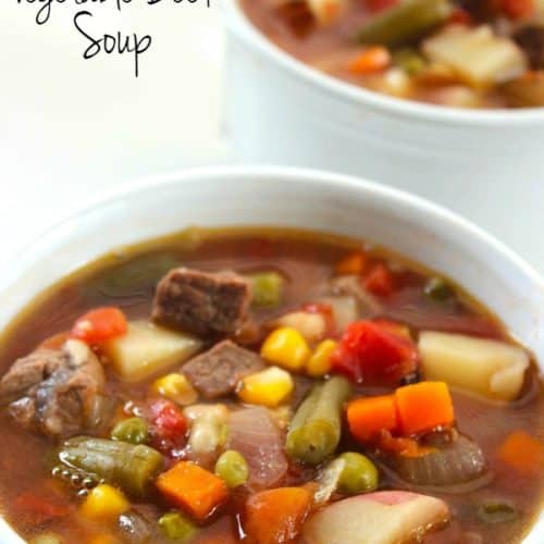 Crockpot Vegetable Beef Soup Recipe (full of flavor!) - The Recipe