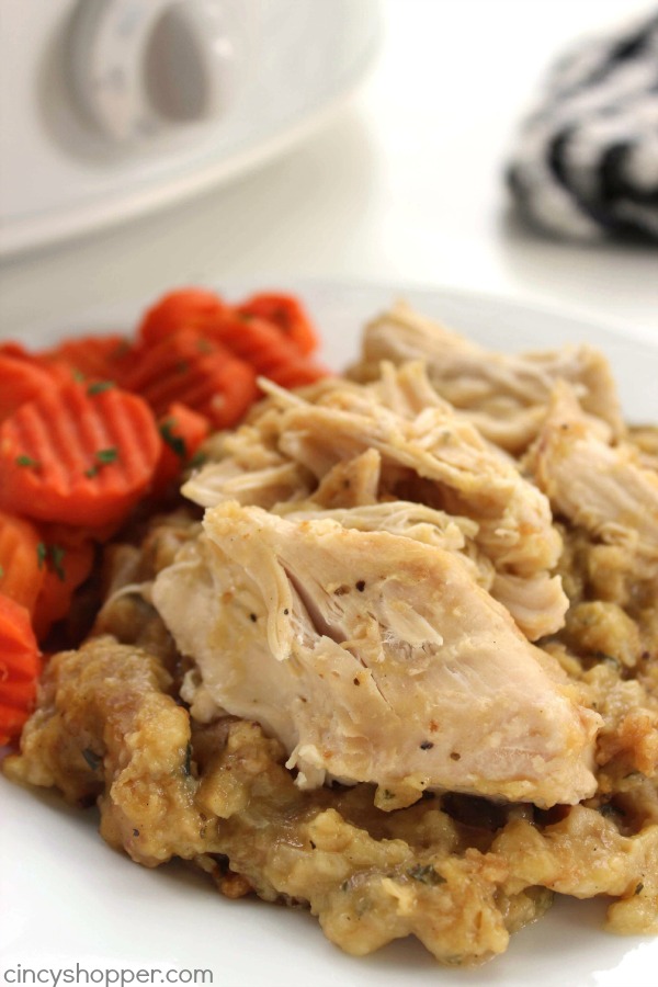 Easy Slow Cooker Chicken and Stuffing