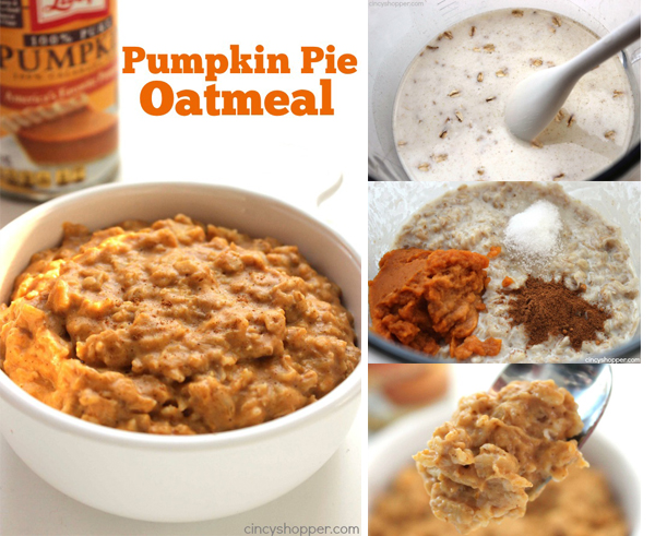 Pumpkin Pie Oatmeal - Super quick, easy and comforting fall breakfast.