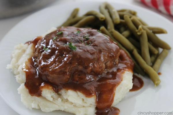 Simple Salisbury Steak on a a plate