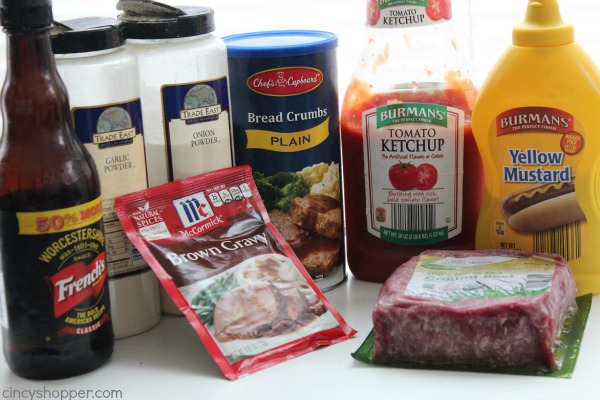 Ingredients for Salisbury Steak with gravy