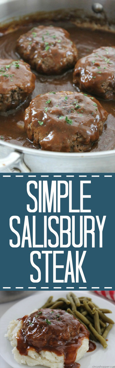 Simple Salisbury Steak long pin collage