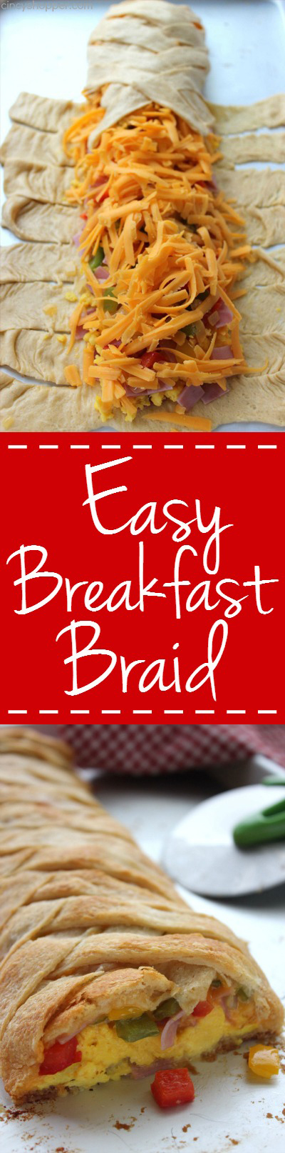 SUPER Easy Breakfast Braid - Loaded them up with your favorite omelette toppings. GREAT for feeding a crowd.