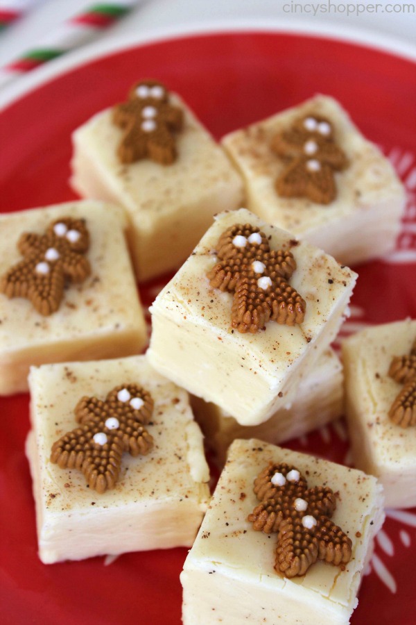 Eggnog Fudge - Easy fudge idea for the holidays. Great for gifting.
