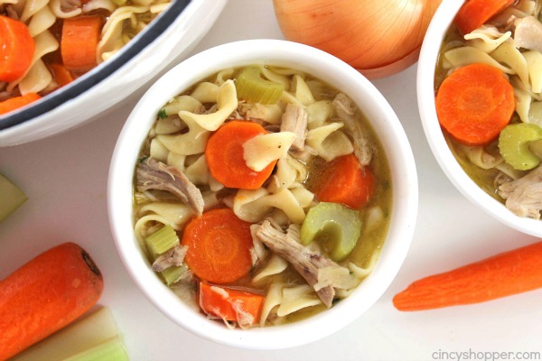 Homemade Chicken Noodle Soup - So Much better than store bought! Tons of chicken, veggies and flavor.