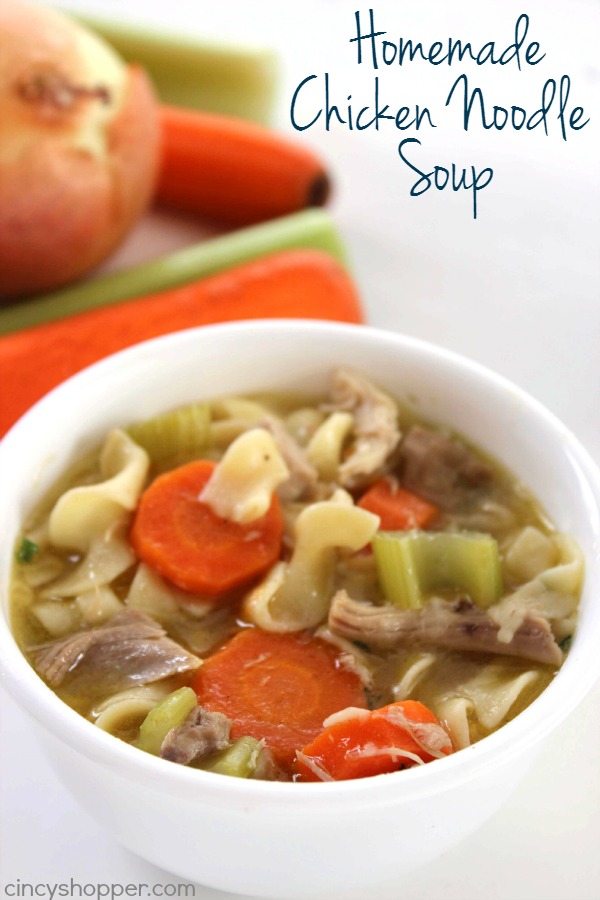 Homemade Chicken Noodle Soup - So Much better than store bought! Tons of chicken, veggies and flavor.