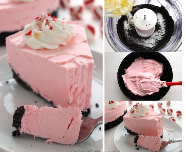 No Bake Peppermint Cheesecake - Great subtle peppermint flavors in this super simple cheesecake. Makes for a perfect holiday dessert.