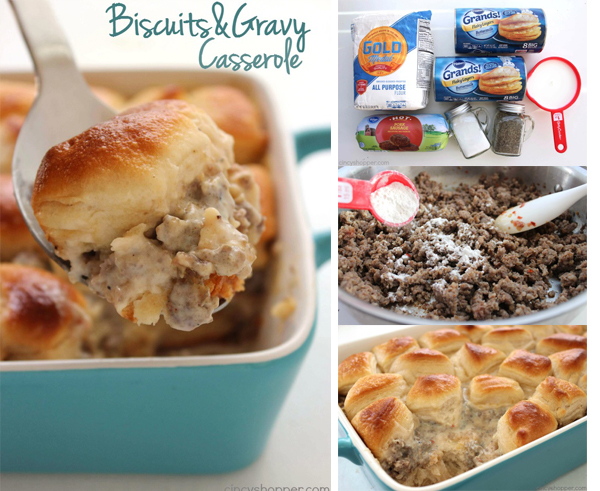 Biscuits and Gravy Casserole - quick, easy, and perfect for feeding a crowd. A southern dish that is comforting and very filling.