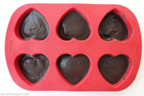 Chocolate Peanut Butter Hearts - just like a Reese’s Cup in a fun heart shape for Valentine’s Day. Super simple to make. Perfect treat or even a gift