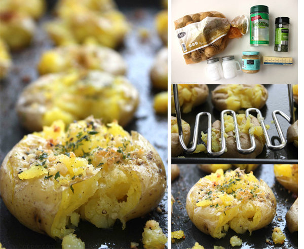 Garlic Parmesan Smashed Potatoes - loaded with awesome flavors and make for an easy side dish.