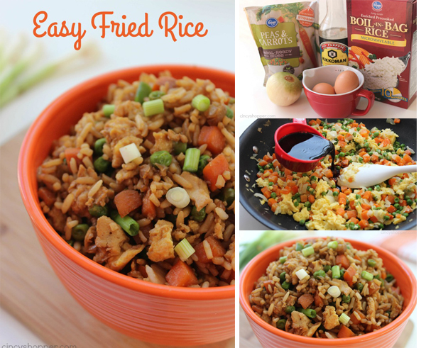 Easy Fried Rice - can be made in just a few minutes time. Enjoy it as is or add in some chicken, pork, or even shrimp. Great meal or side dish.