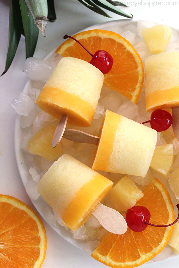 Pineapple Orange Pops - Perfect summer cold treat. Healthy, refreshing, fun and tasty!