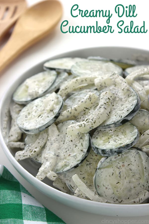 Creamy Dill Cucumber Salad - Will make for a perfect side dish. Cucumbers and onions in a delicious dill dressing make for a perfect combo.