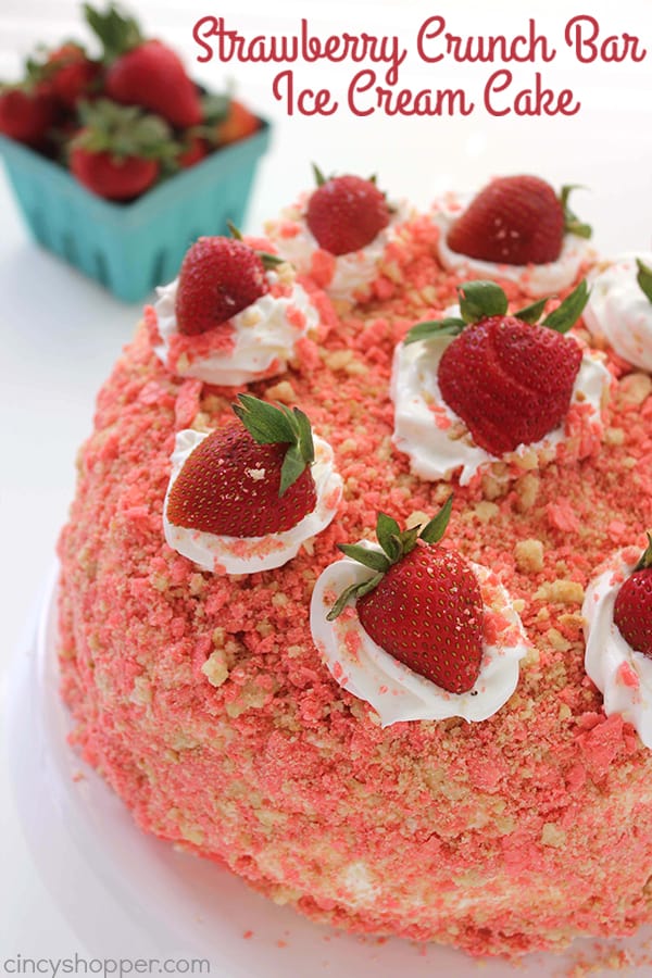 Strawberry Shortcake Crunch Ice Cream Cake Recipe - Restless Chipotle