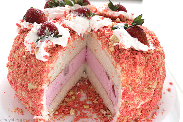 Strawberry Shortcake Crunch Ice Cream Cake Recipe - Restless Chipotle