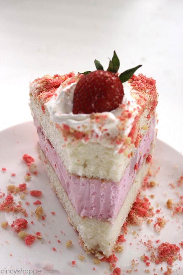 Strawberry Crunch Bar Ice Cream Cake - all the flavors of the famous ice cream bar right in a cake