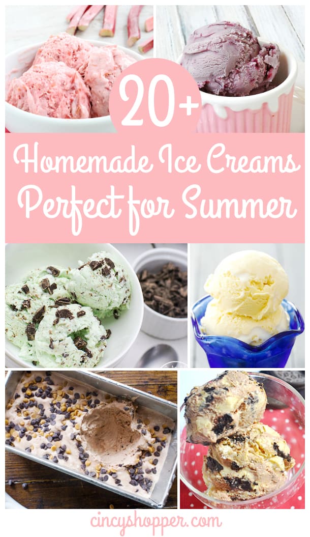 20+ Homemade Ice Creams - that are perfect for summer. All of these are no churn recipes so NO ice cream machine is needed! So simple and full of some really great flavor combinations.