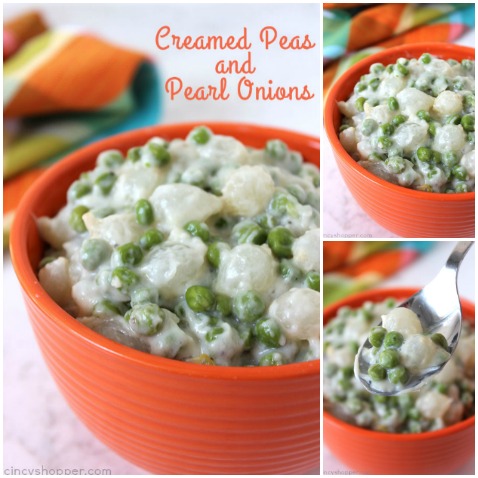 Creamed Peas and Pearl Onions will make for a wonderful Thanksgiving, Christmas, or any day vegetable side dish. A classic recipe that is so easy to make.