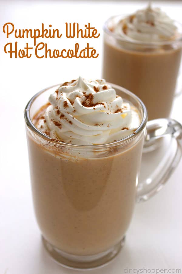 Pumpkin White Hot Chocolate - amazingly smooth and rich drink for the cooler fall months.