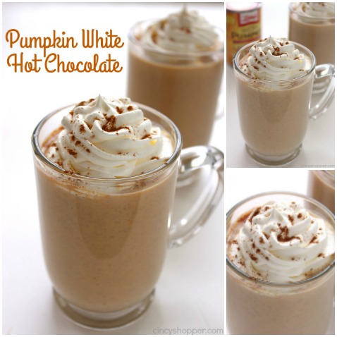 Pumpkin White Hot Chocolate - amazingly smooth and rich drink for the cooler fall months.