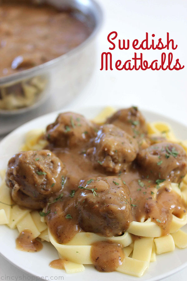 Swedish Meatballs - perfect family meal or appetizer idea year round or during the holiday season. Serve them over egg noodles, on top of mashed potatoes, or all by themselves. 
