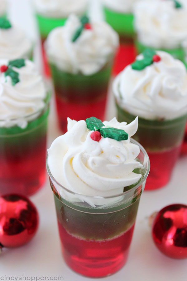 Christmas Jell-O Cups - so incredibly simple to make for your Christmas parties and get-togethers. Super inexpensive and great for feeding a crowd.