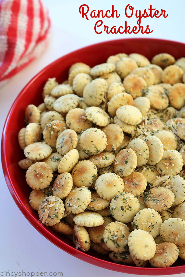 Ranch Oyster Crackers- Simple to make. Perfect for feeding a crowd, great in lunch boxes, or for a movie night snack idea.