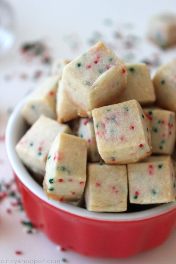 Shortbread Cookie Bites- simple to make and are perfect for Christmas cookie trays and snacking.