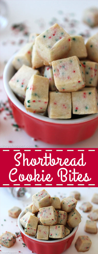 Shortbread Cookie Bites- simple to make and are perfect for Christmas cookie trays and snacking.